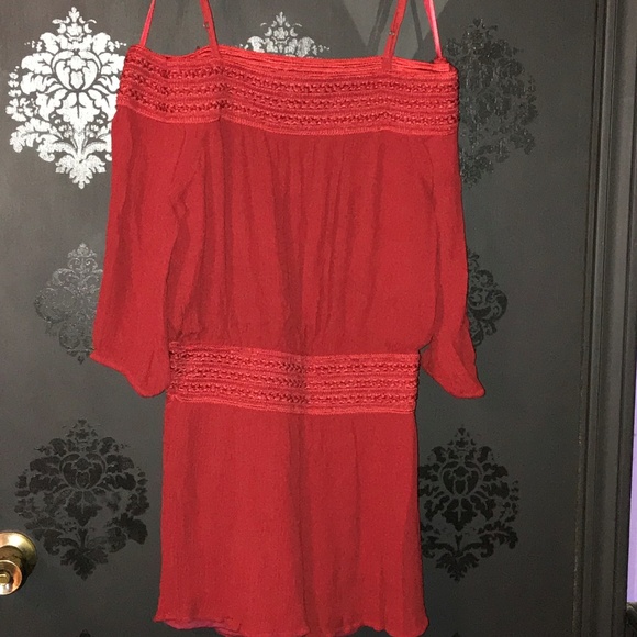 Purple Snow Pants - NWOT Purple Snow Red Off Shoulder Romper Sz L